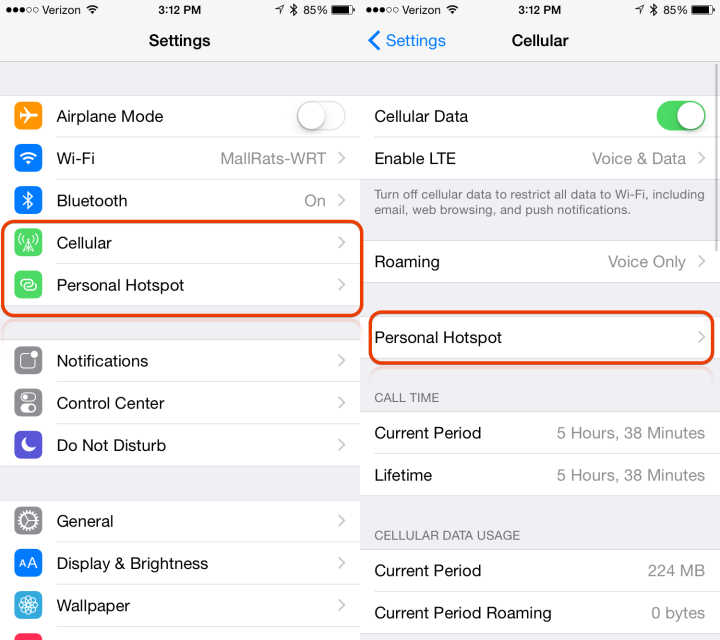 Turn on the iOS 9 Hotspot.