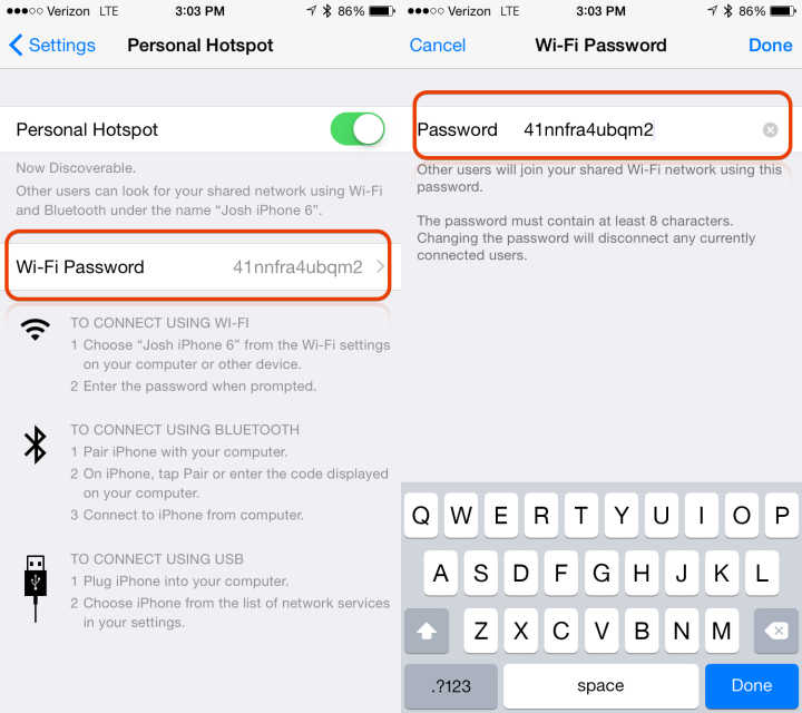 It is a very good idea to change the iPhone hotspot password.