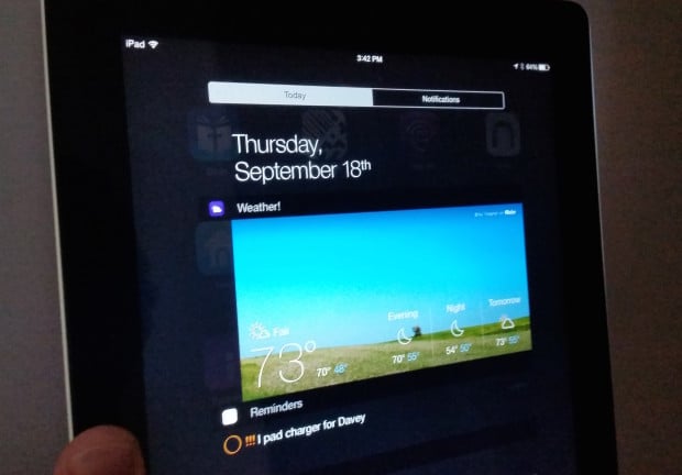 iOS 8 widgets are new, and a nice addition to the iPad 3.