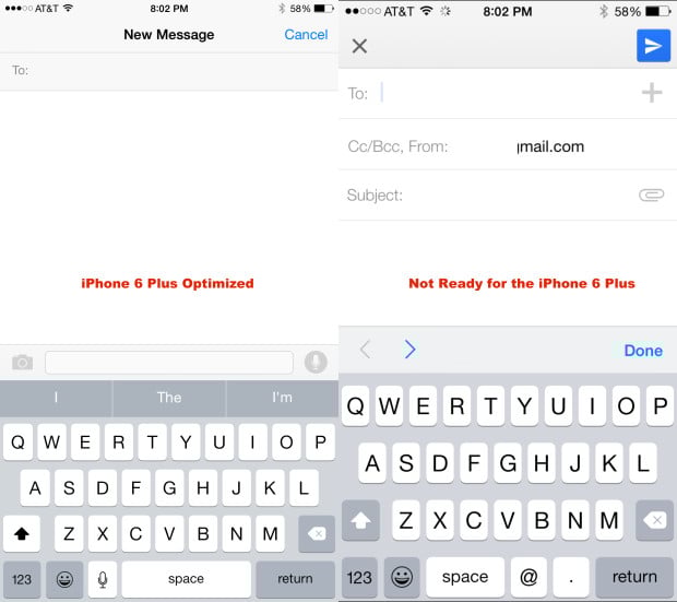 Not all apps look great on the iPhone 6 Plus.