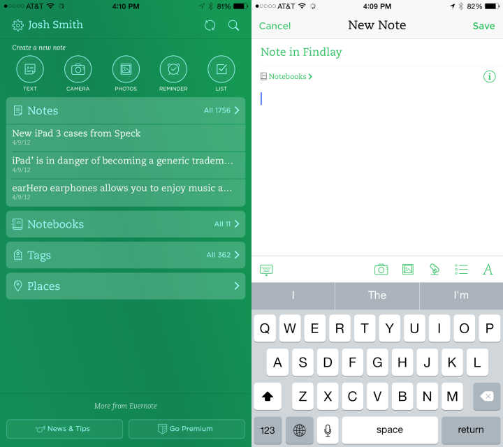 Evernote is a great looking iPhone 6 Plus app.