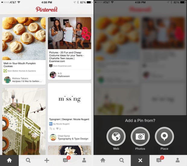 Pinterest projects and photos look great on the iPhone 6 Plus.