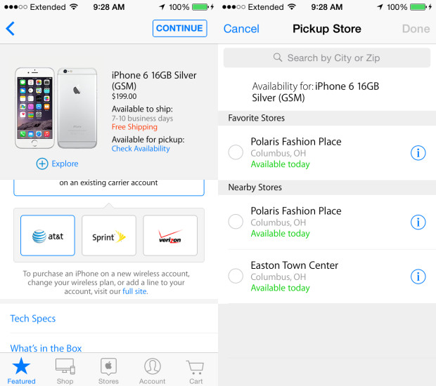 It's pretty easy to find an iPhone 6 in stock. 