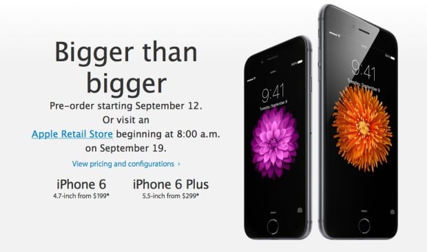 iPhone 6 and iPhone 6 Plus pre-orders start this week.