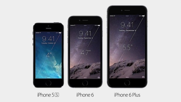 The iPhone 6 vs iPhone 6 Plus screens are not the same.