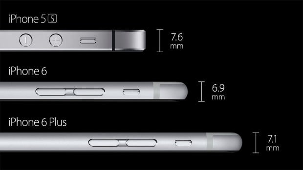 The iPhone 6 Plus is taller, wider and thicker than the iPhone 6.