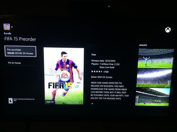 Choose to pre-purchase FIFA 15.