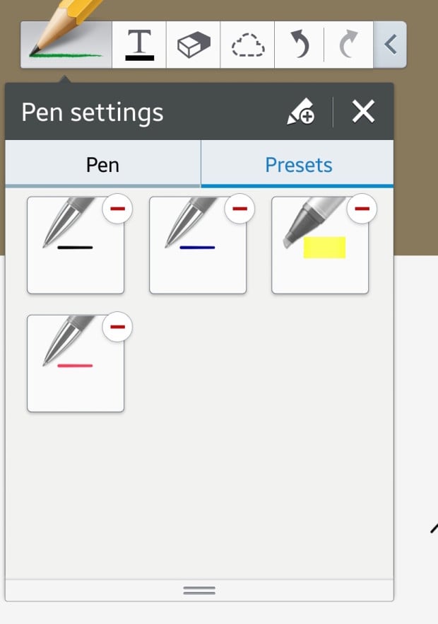 s note preset pens box