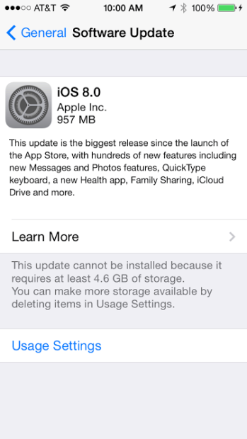 iOS 8 storage problems are frustrating iPhone users.