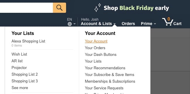 How to send amazon cart to someone