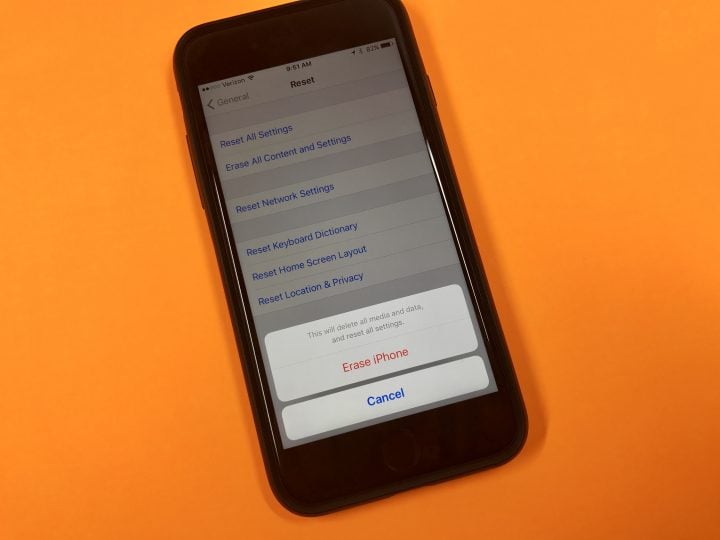 How to reset an iPhone without iTunes.