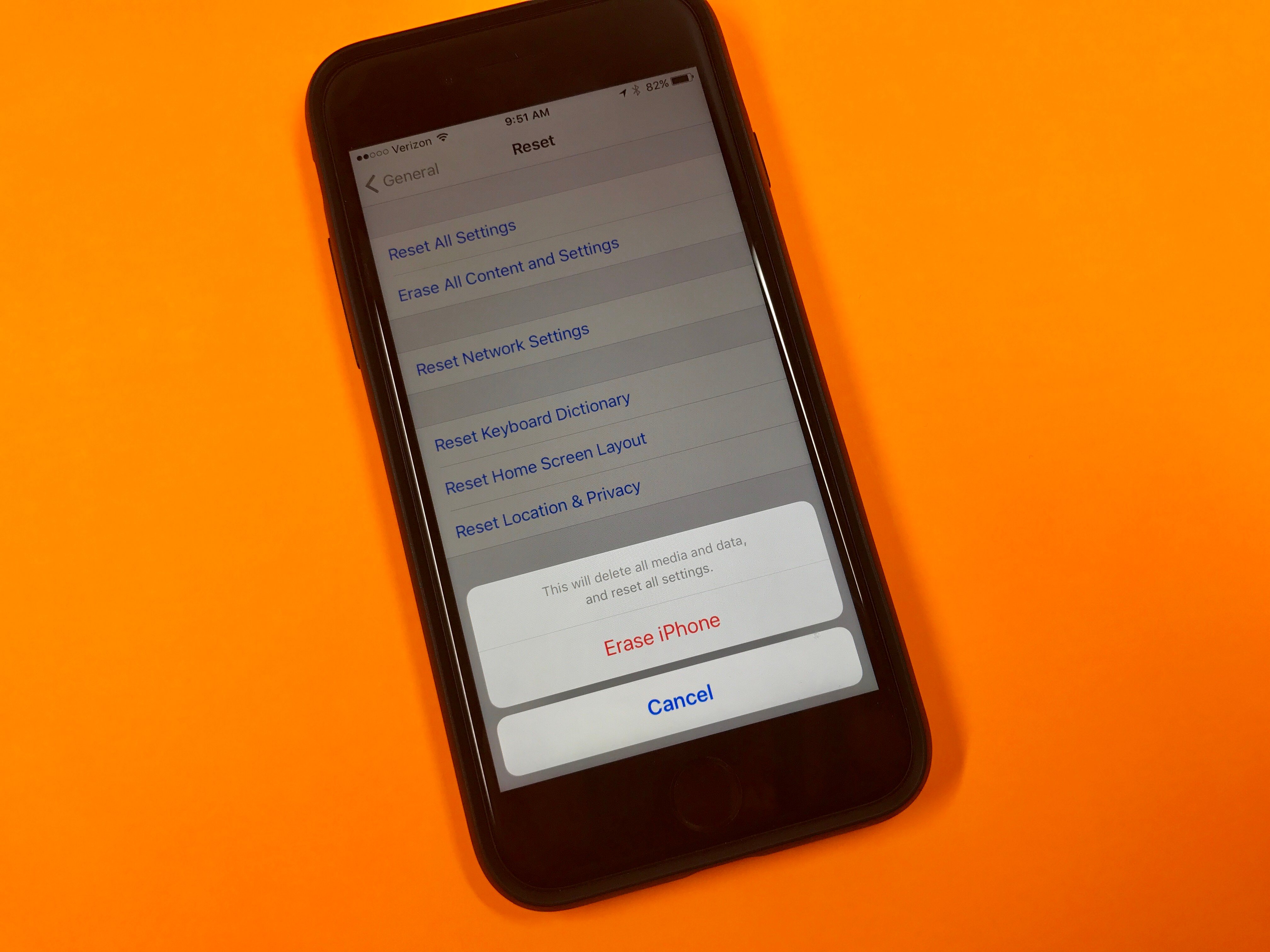 How to reset an iPhone without iTunes.