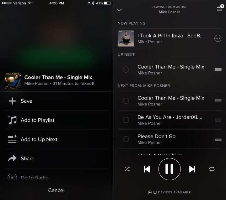 Choose what song plays next without making a playlist. 