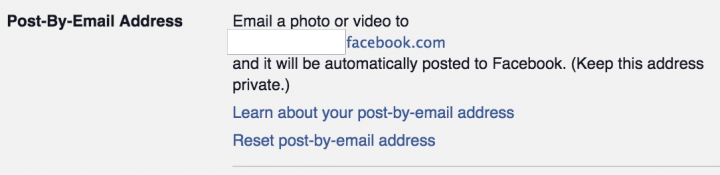 Post to Facebook by email.