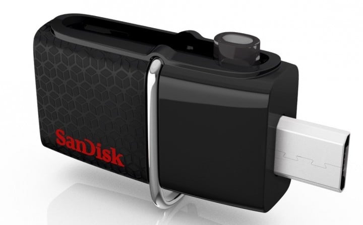 The SanDisk Ultra 32GB USB 3.0 OTG Flash Drive offers 16 to 64GB of added storage.