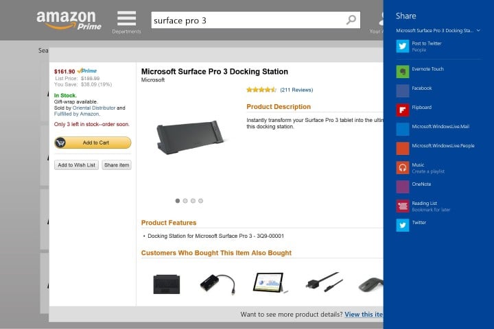 share on surface pro 3