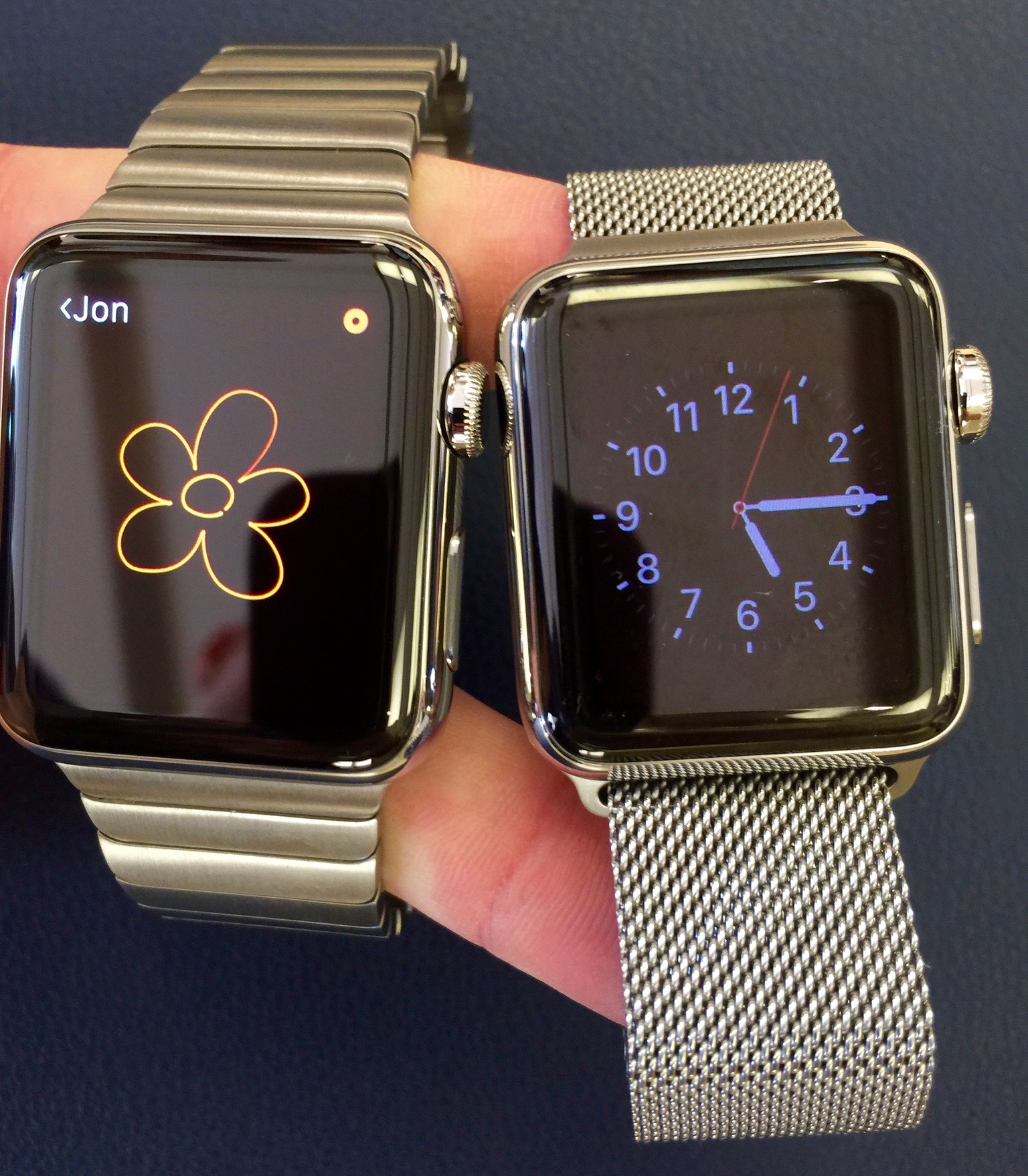 You can use Apple Watch bands like the Link Bracelet or Milanese Loop on the Apple Watch Sport.