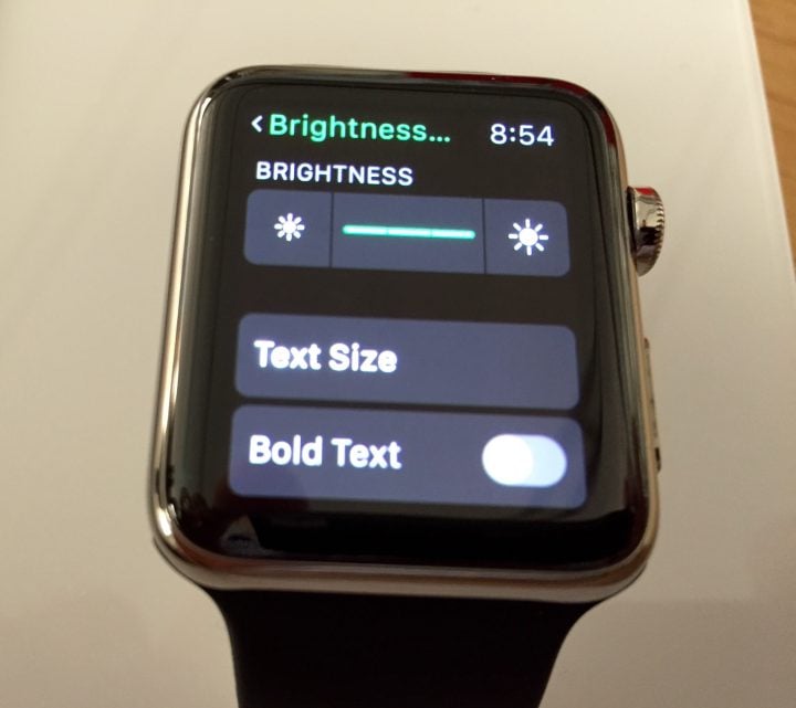 Change the size of Apple Watch text or make it bold.