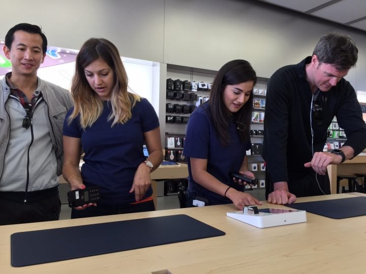 Make an appointment to try on the Apple Watch.