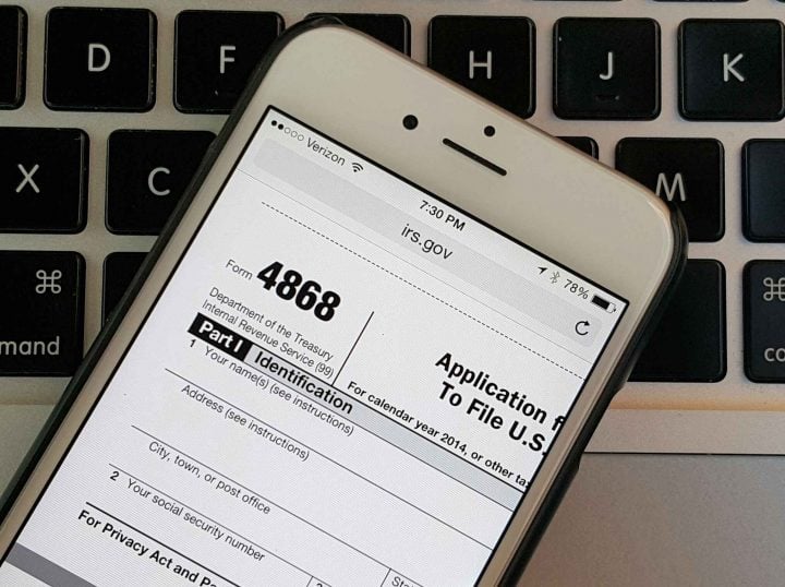Most users can file the IRS Form 4868 on their own.