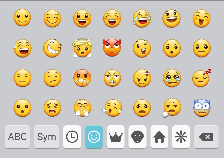 When you are done switch back from the emoji keyboard.