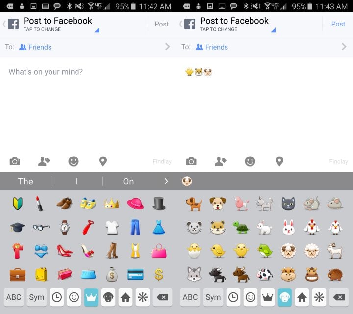 Tap to change which Galaxy S6 emoji you can use.