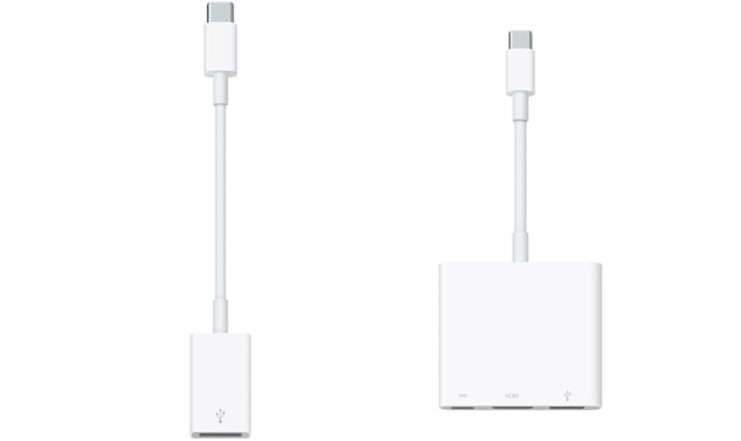 You'll want to buy MacBook accessories, including USB Type C adapters.