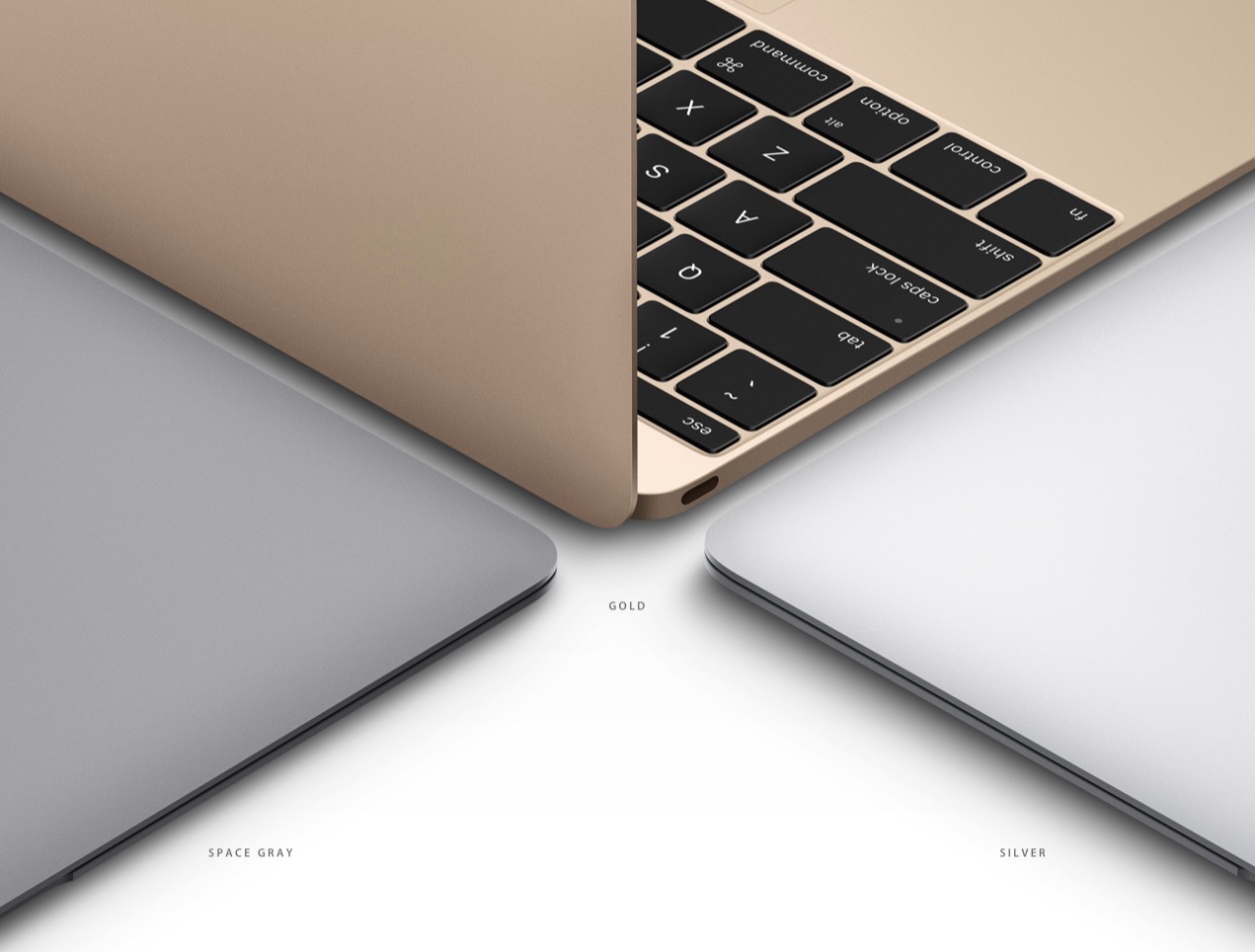 Pick from three Macbook color options.