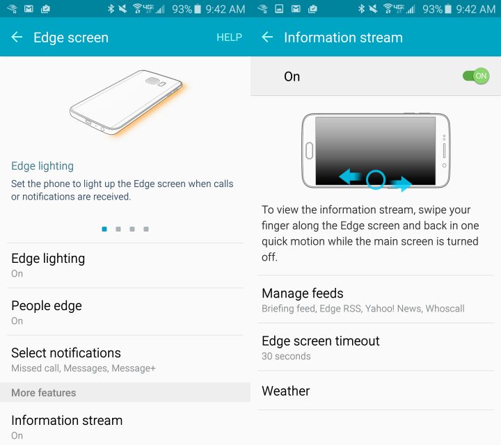 Set up Galaxy S6 Edge Notifications.