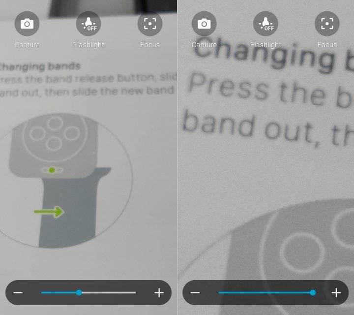 Easy Mode includes a Magnifier app to make reading small print easier. 