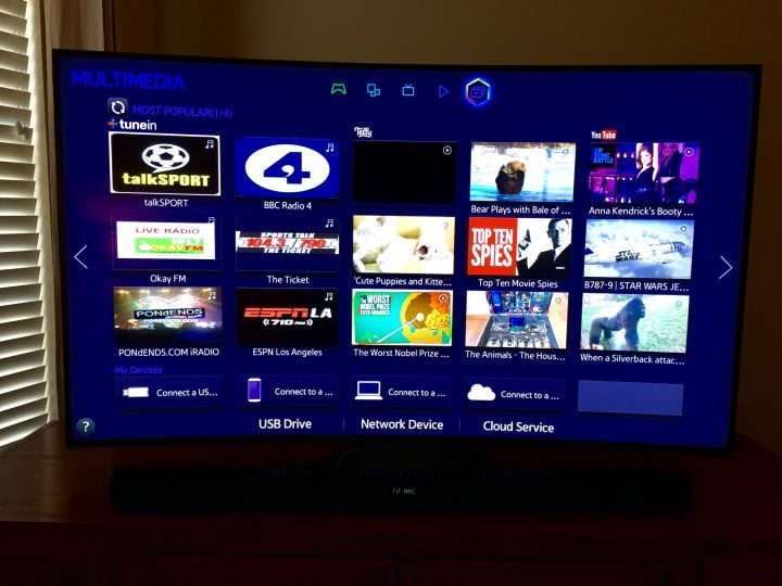 Samsung Smart TVs also offer a lot of music and sport options.