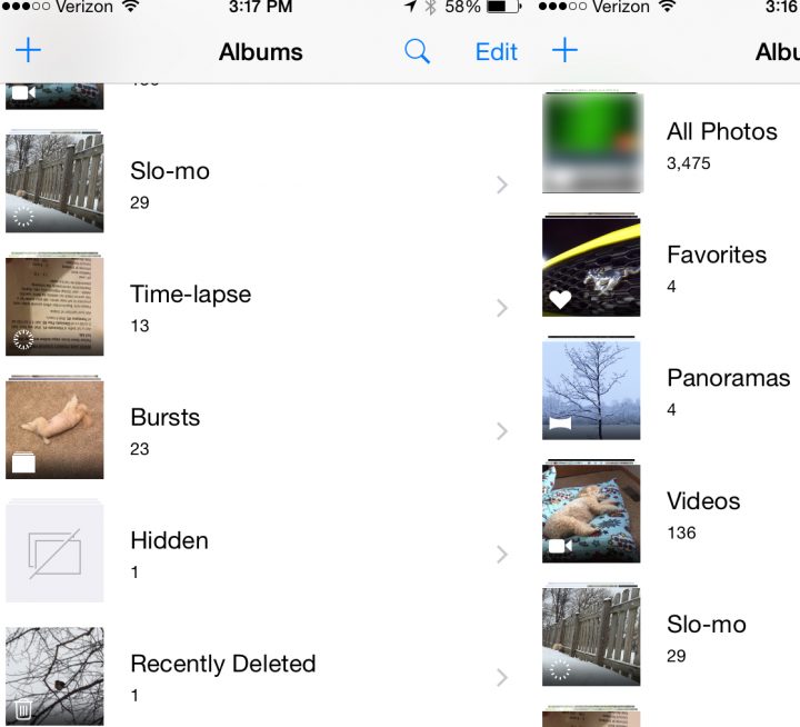 iOS Photo Albums