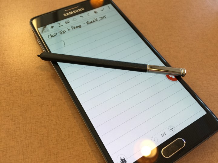 s note and s pen galxy note 4.