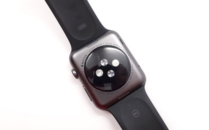 The back of the Apple Watch includes a heart rate monitor and there are options to switch bands. 