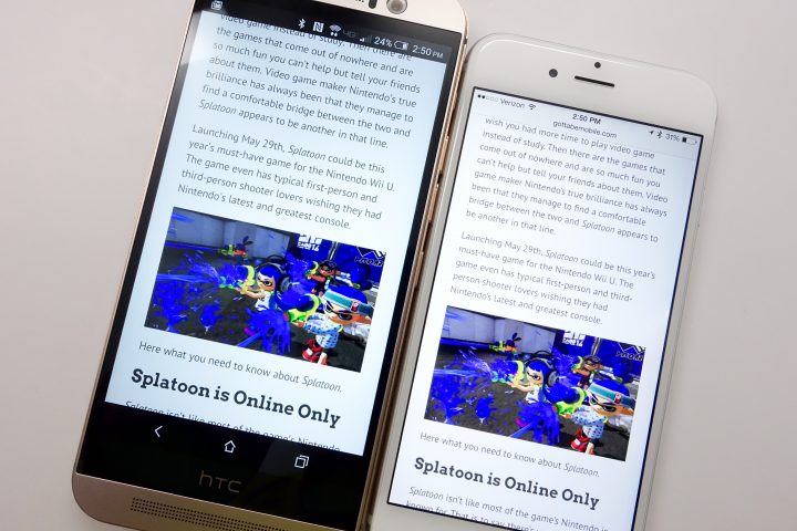 The HTC  One M9 display is good, but the whites include a blue tinge.