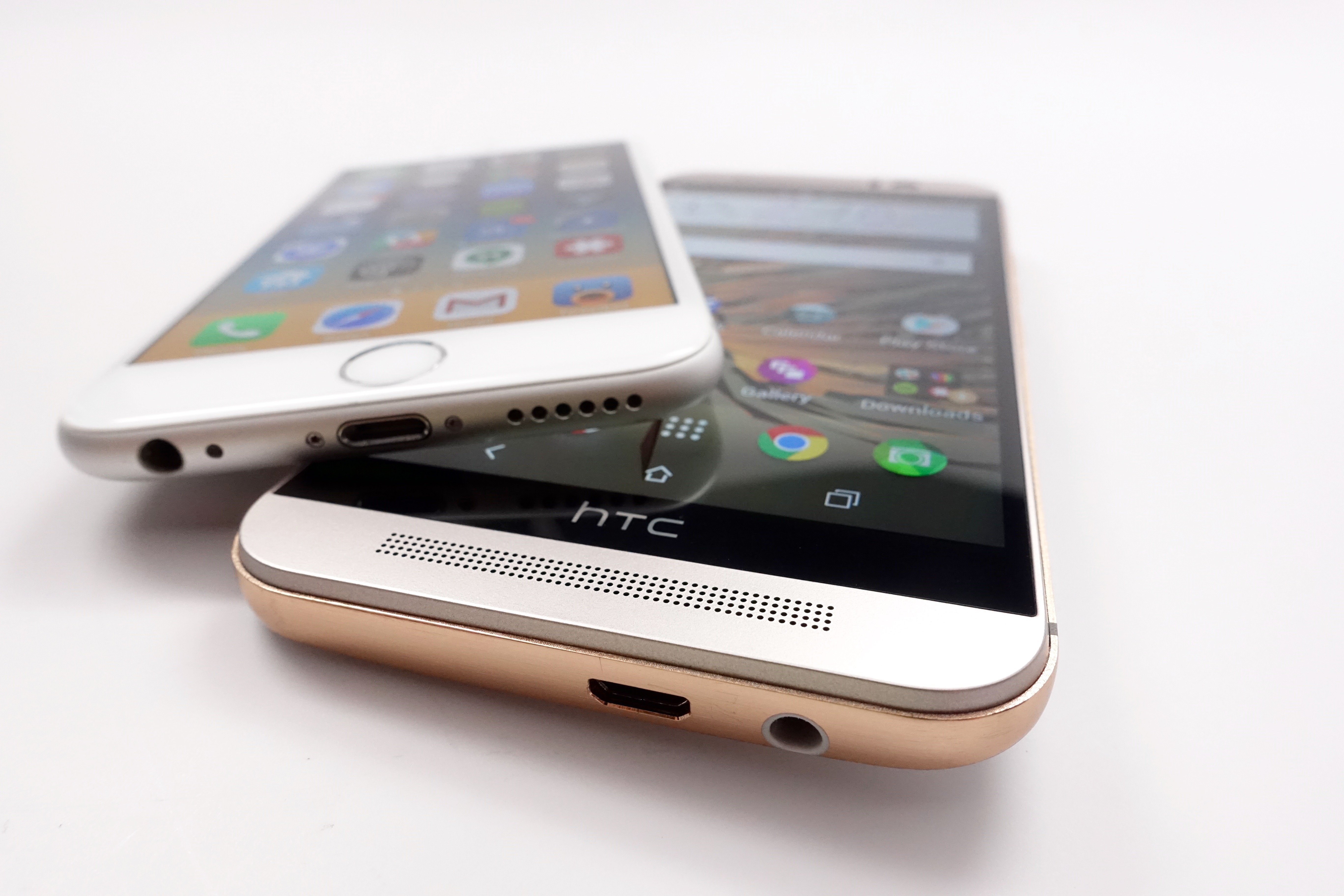 The HTC One M9 BoomSound speakers beat the single iPhone speaker.
