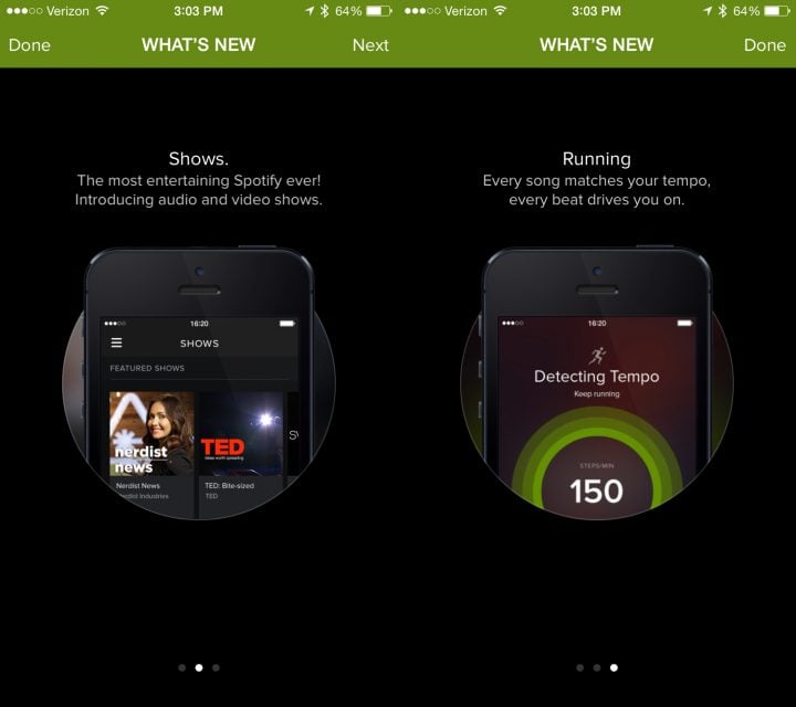 With a tap you can get new Spotify Now and Spotify Running features on iPhone.