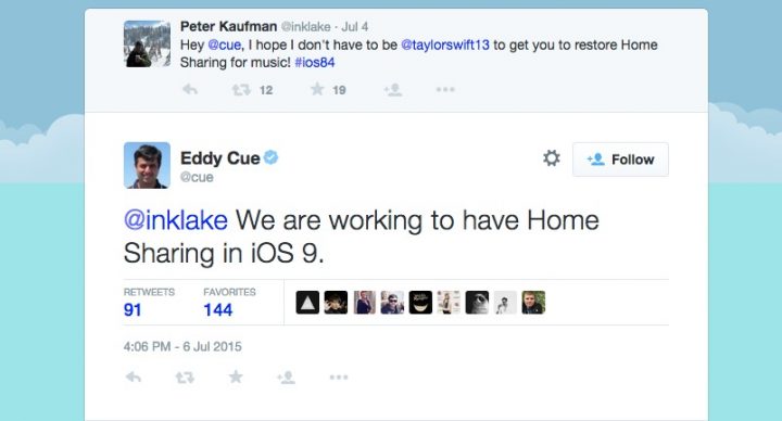 iOS 8.4 Home Sharing