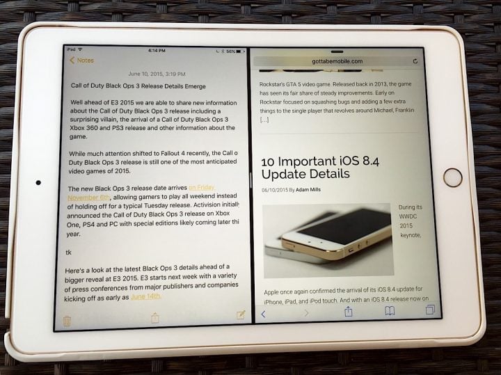 iPad Multitasking in iOS 9