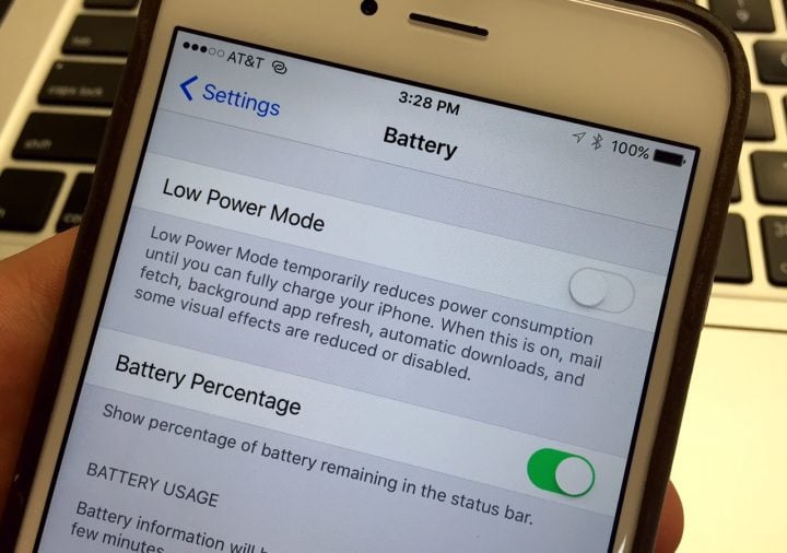 The new Low Power Mode can deliver three more hours of iPhone battery life. 