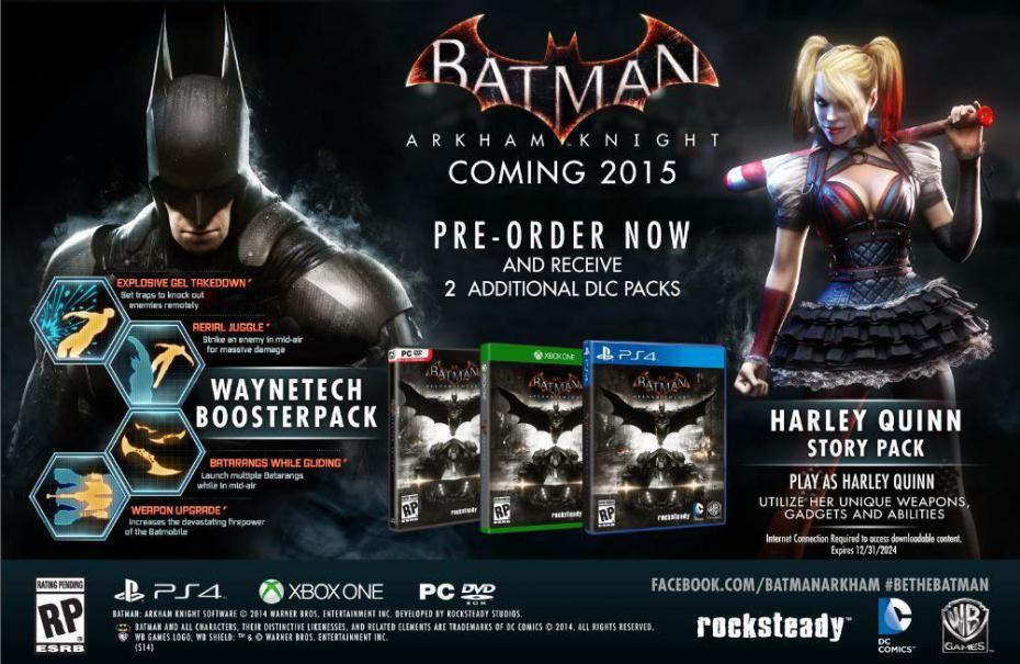 How to Get The Pre-Order Batman Arkham Knight Extras