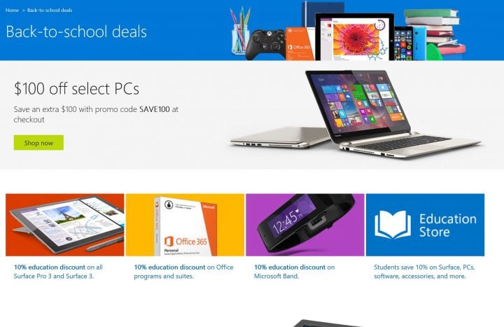 Microsoft Store Back to School Deals
