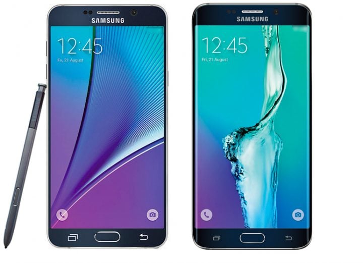 Galaxy Note 5 and Galaxy S6 Edge+, courtesy of Evleaks. 