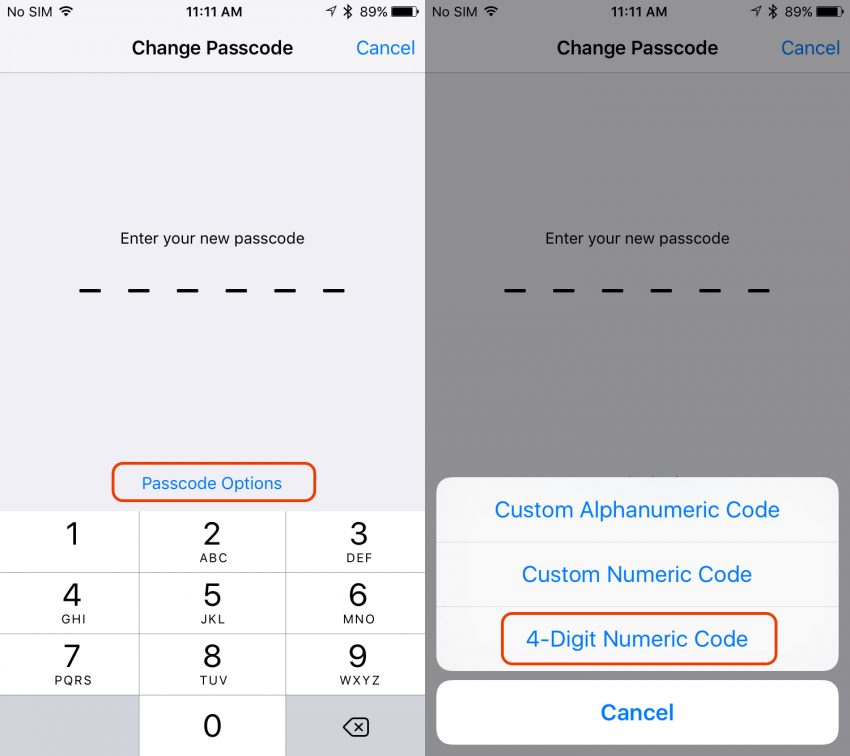How to Use a 4 Digit Passcode on iOS 9 or iPhone 6s