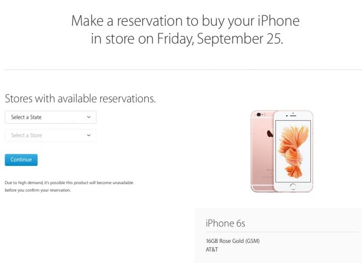 Start your iPhone 6s reservation.