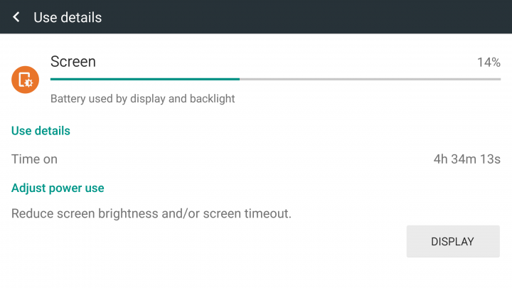 4 hours of "screen-on" time with battery to spare