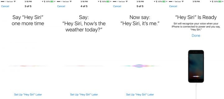 Personalize Siri in iOS 9 with Hey Siri training.