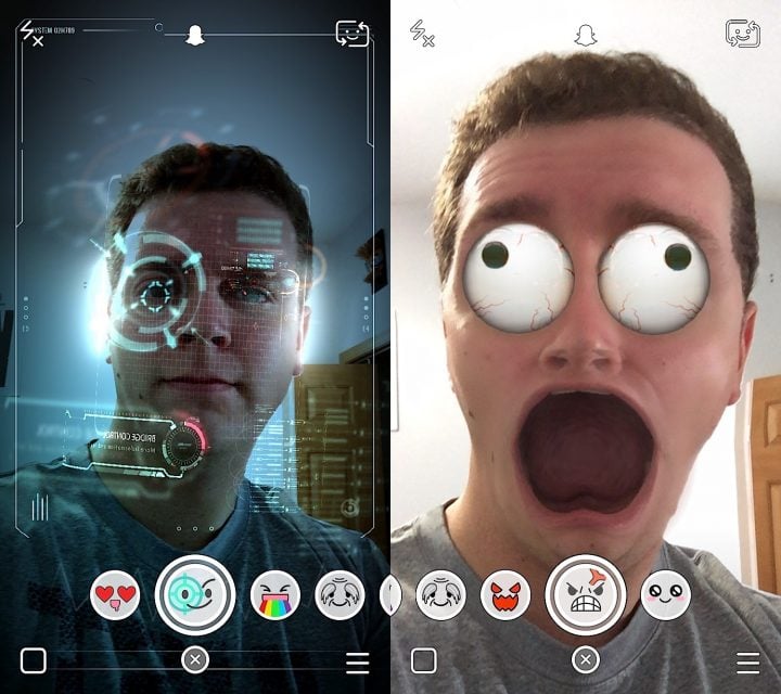 The Snapchat update adds Lenses, which can dramatically change the look of your selfies.