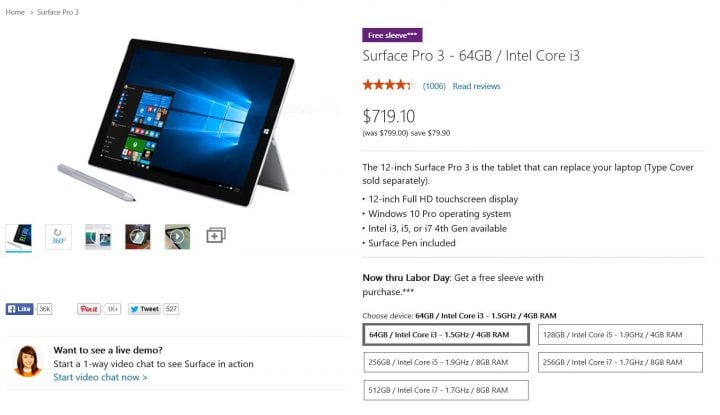 Surface Pro 3 deal