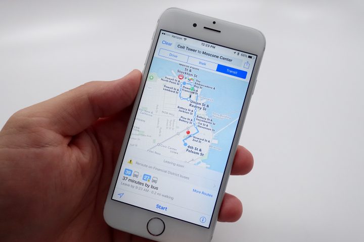 Get transit directions in Apple Maps for iOS 9.